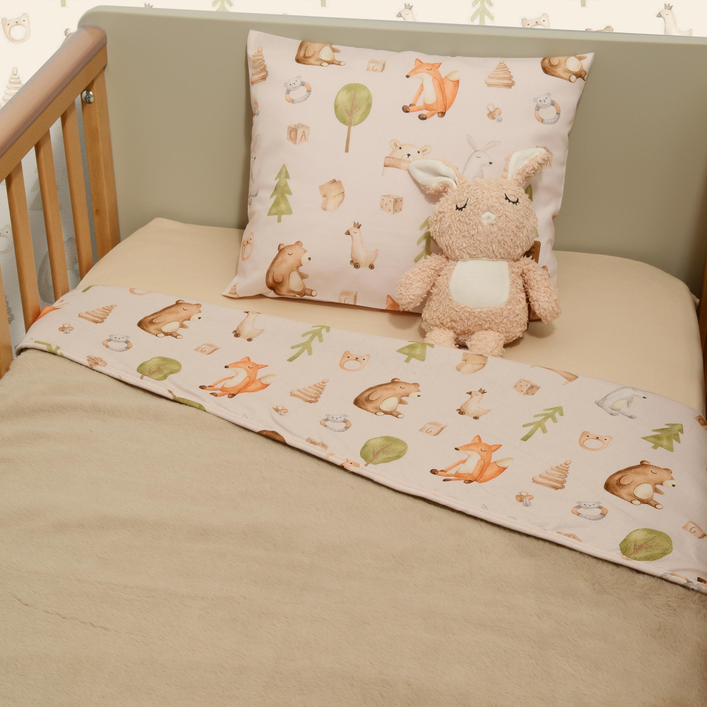 Minky ΝEW Κουβέρτα Λίκνου Διπλής Όψης 75x95 Des.428 Oliver Baby