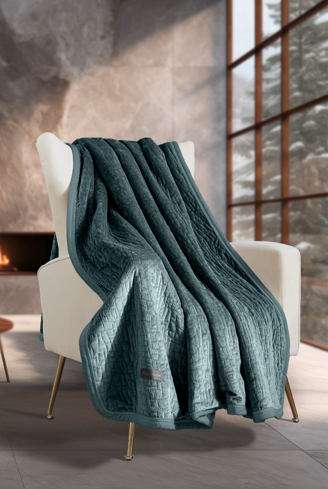 Ριχτάρι Bolzano Emerald + Διακοσμητικό Μαξιλάρι