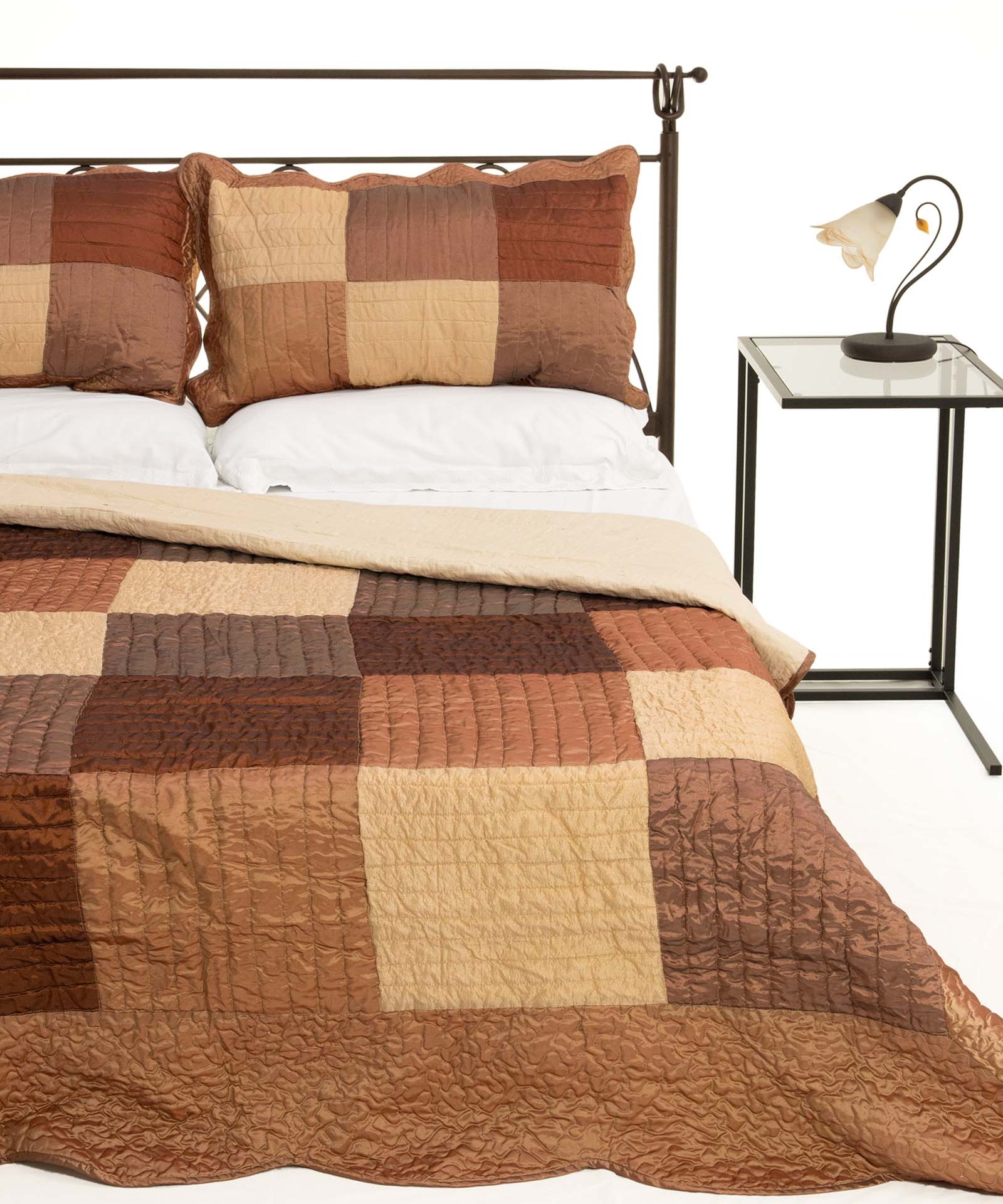 ΚΟΥΒΕΡΛΙ σετ (220cm x 240cm + 2 x 50cm x 70cm) 6155 καφέ