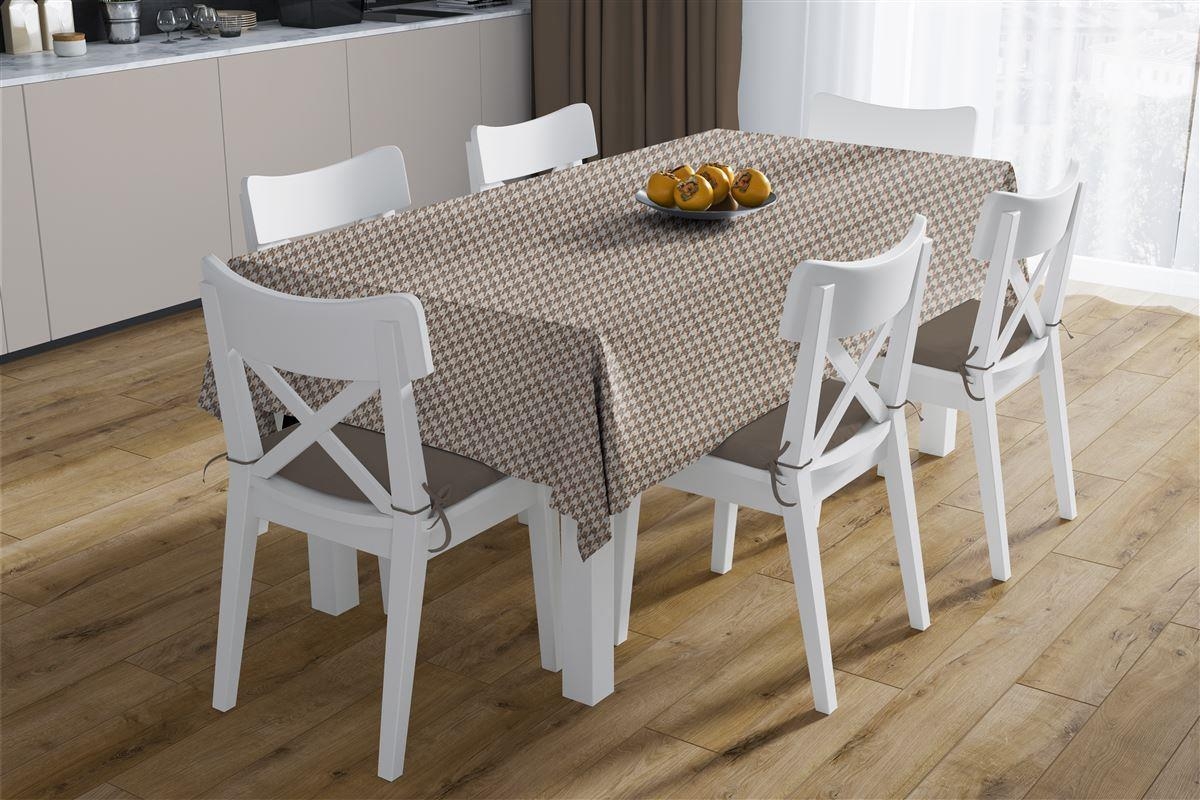 Τραπεζομάντηλο Αλέκιαστο Houndstooth 473 140X180 Beige 70/30 Cott/Pol