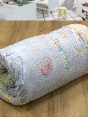 LINO ΚΟΥΒΕΡΤΑ FLEECE ΦΩΣΦΟΡΙΖΕ VOLCANO GREY-CIEL 160X220