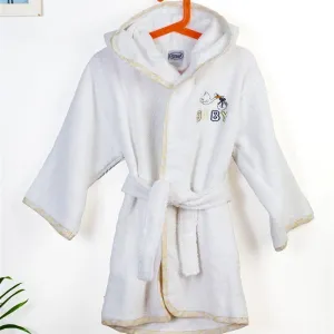Μπουρνούζι Με Κέντημα kids Stork 193 Size: 02 White-Yellow 100% Cotton