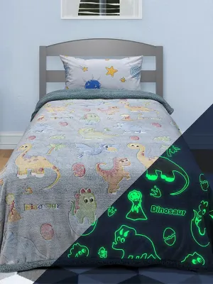 LINO ΚΟΥΒΕΡΤΑ FLEECE SHERPA ΦΩΣΦΟΡΙΖΕ VOLCANO GREY-CIEL 160X220