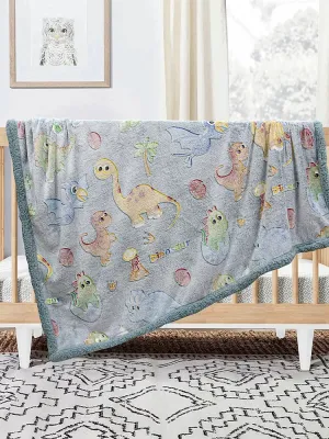 LINO ΚΟΥΒΕΡΤΑ FLEECE SHERPA ΦΩΣΦΟΡΙΖΕ VOLCANO GREY-CIEL 110X150