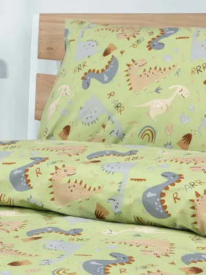 LINO Παιδικά Σετ Σεντόνια (170x260) Jurassic Nap Πράσινο