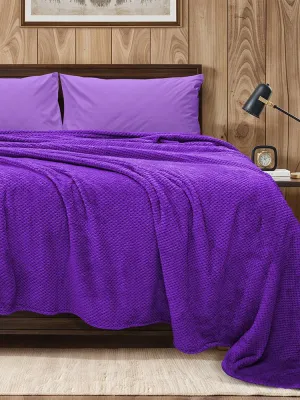 LINO Κουβέρτα Υπέρδιπλη (220x240) Fleece Napnest Μωβ