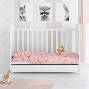 ΣΕΝΤΟΝΙΑ ΕΜΠΡΙΜΕ ΣΕΤ 3 τεμ bebe Birds 15 120X160 Pink Flannel cotton 100%