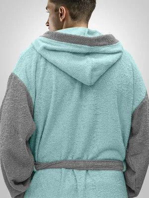 LINO Μπουρνούζι με κουκούλα Large Revel Μέντα