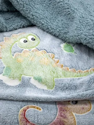 LINO ΚΟΥΒΕΡΤΑ FLEECE SHERPA ΦΩΣΦΟΡΙΖΕ VOLCANO GREY-CIEL 160X220