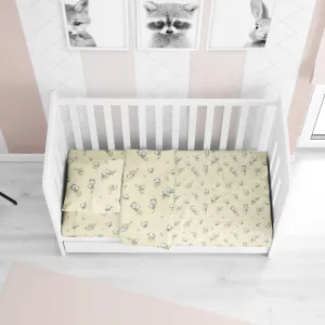 ΚΑΤΩΣΕΝΤΟΝΟ ΜΕ ΛΑΣΤΙΧΟ bebe Birds 16 0,70X1,40X0,15 Ecru Flannel cotton 100%