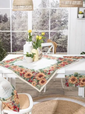 Καρέ &amp; Τραβέρσα Sunflower (Σετ 2τεμ.) - 100x100cm &amp; 40x100cm