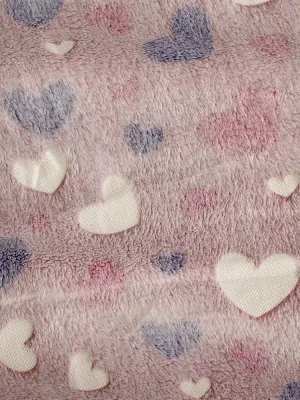 LINO ΚΟΥΒΕΡΤΑ FLEECE ΦΩΣΦΟΡΙΖΕ HERZ PINK 160X220