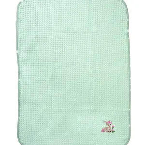 Κουβέρτα Πικέ Με Κέντημα bebe Deer 199 80X110 Mint 100% Cotton