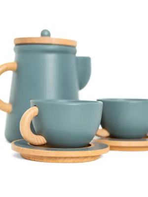 Ξύλινο Σερβίτσιο Τσαγιού Πράσινο - Mama Memo