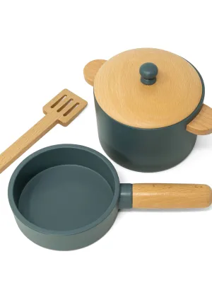Σετ Ξύλινη Κατσαρόλα και Τηγάνι - Mama Memo