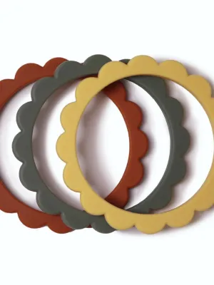 Σετ 3 Βραχιόλια Οδοντοφυΐας - Clay/Dried Thyme/Sunshine - Mushie
