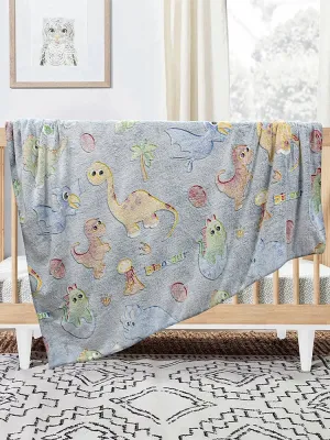 LINO ΚΟΥΒΕΡΤΑ FLEECE ΦΩΣΦΟΡΙΖΕ VOLCANO GREY-CIEL 110X150