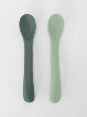 Σετ 2 Κουταλάκια Σιλικόνης - Green&Dark Green - Trois Kilos Sept