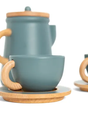 Ξύλινο Σερβίτσιο Τσαγιού Πράσινο - Mama Memo