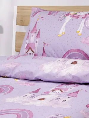 LINO Σετ Παιδική Παπλωματοθήκη (160x240) Dreamy Castleland Λιλά