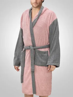 LINO Μπουρνούζι με κουκούλα Large Revel Ροζ