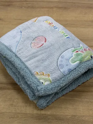 LINO ΚΟΥΒΕΡΤΑ FLEECE SHERPA ΦΩΣΦΟΡΙΖΕ VOLCANO GREY-CIEL 110X150