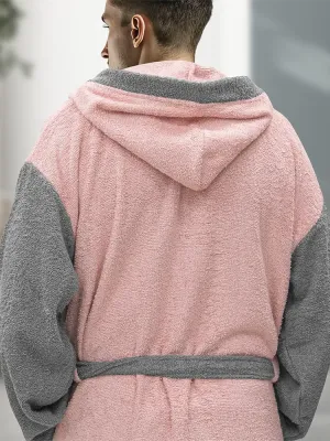 LINO Μπουρνούζι με κουκούλα Large Revel Ροζ