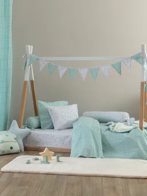 Σεντόνι Κούνιας 70x140+20 BB100 AQUA Με Λάστιχο