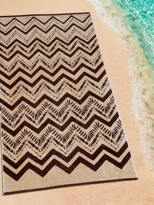 LINO ΠΕΤΣΕΤΑ ΘΑΛΑΣΣΗΣ ZIGZAGE BROWN 86X160