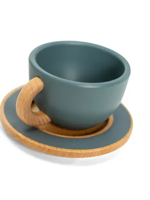 Ξύλινο Σερβίτσιο Τσαγιού Πράσινο - Mama Memo