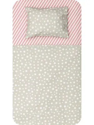 Σεντόνια Κούνιας Σετ Jingle Ροζ