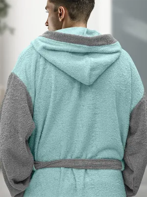 LINO Μπουρνούζι με κουκούλα Large Revel Μέντα