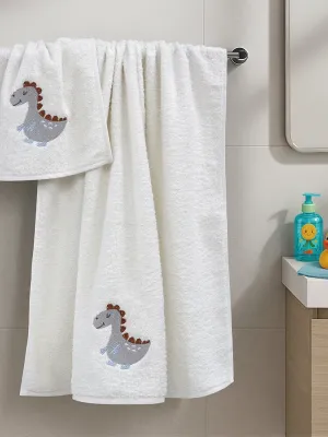 LINO Σετ Πετσέτες 2 Τεμαχίων Κεντητές Lagarto Λευκό