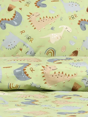 LINO Παιδικά Σετ Σεντόνια (170x260) Jurassic Nap Πράσινο