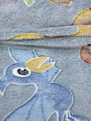 LINO ΚΟΥΒΕΡΤΑ FLEECE ΦΩΣΦΟΡΙΖΕ VOLCANO GREY-CIEL 110X150