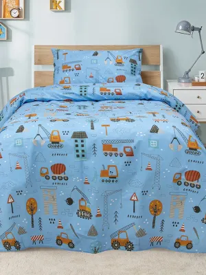 LINO Σετ Παιδική Παπλωματοθήκη (160x240) Playground Town Πετρόλ