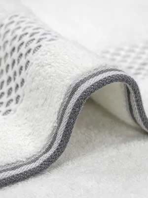 LINO Πετσέτα Χεριών (30x50) Igalo Λευκό/Ασημί