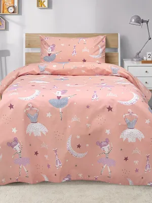LINO Σετ Παιδική Παπλωματοθήκη (160x240) Dreamy Dancers Κοραλί