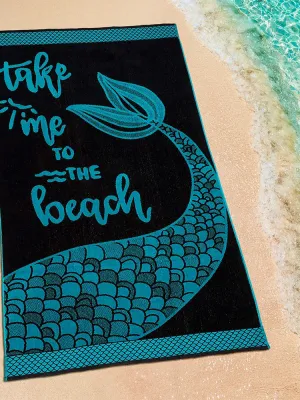 LINO ΠΕΤΣΕΤΑ ΘΑΛΑΣΣΗΣ BEACH TIME BLACK-PETROL 86X160