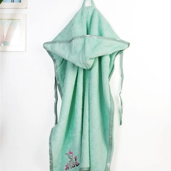 Κάπα Με Κέντημα bebe Deer 199 75X85 Mint 100% Cotton