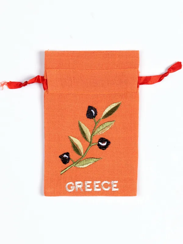Σαπουνοθήκη (10τμχ) GREECE (9cm x 14cm) πορτοκαλί με χρώμα