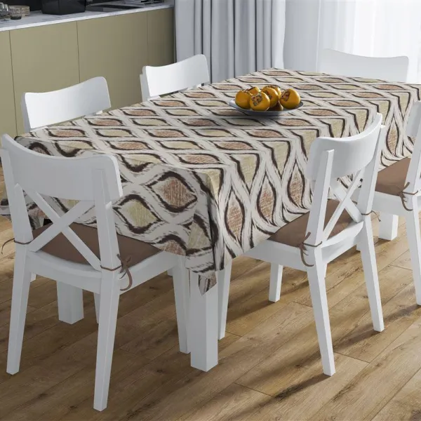 Αλέκιαστο Σετ 2 τεμ (Τραπ/λο 140X220 & Τραβέρσα 40X220) Cyclops 460 Beige 70/30 Cott/Pol