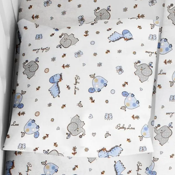 ΜΑΞΙΛΑΡΟΘΗΚΗ ΕΜΠΡΙΜΕ bebe Elephant 174 35X45 Blue Cotton 100%