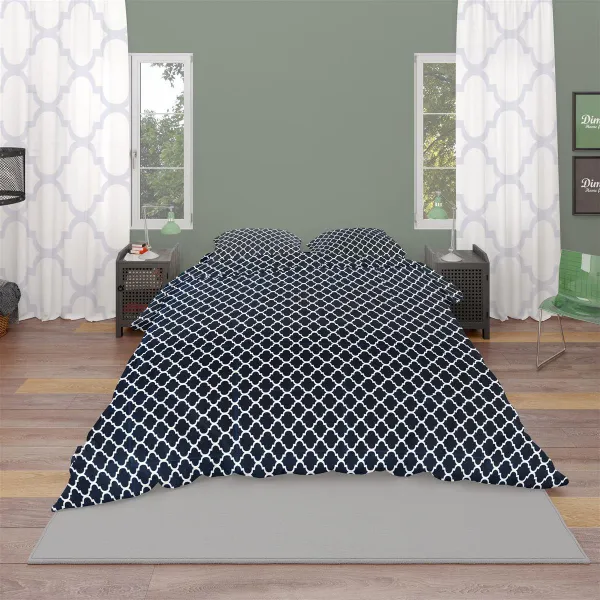 ΣΕΝΤΟΝΙΑ ΕΜΠΡΙΜΕ ΣΕΤ 4 τεμ Windows 175 240X270 Dark blue-White Cotton 100%