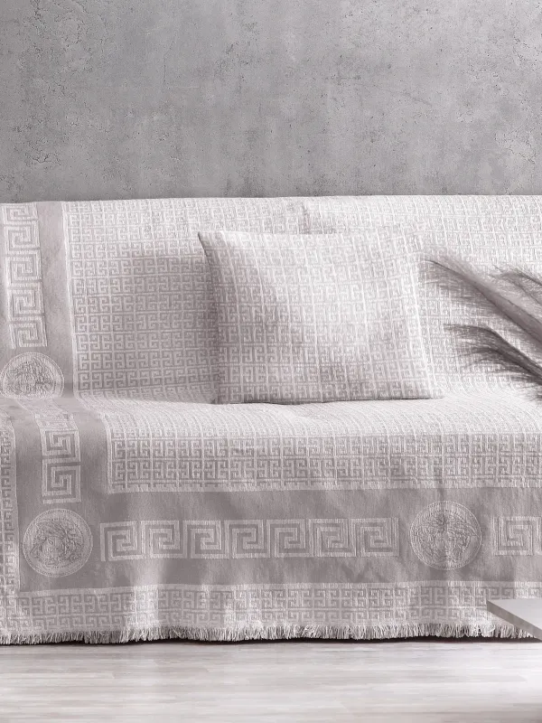 MEANDROS SILVER  ΜΟΝΟΘΕΣΙΟ ΡΙΧ 180Χ180 100% COTTON  ΚΑΛΟΚΑΙΡΙΝΟ