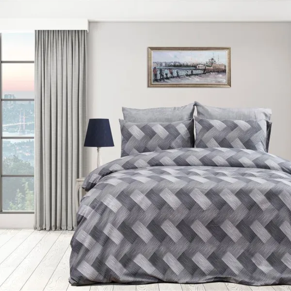 ΣΕΝΤΟΝΙΑ ΕΜΠΡΙΜΕ ΣΕΤ 4 τεμ Αλκμήνη 452 220X240 Grey 70/30 Cott/Pol