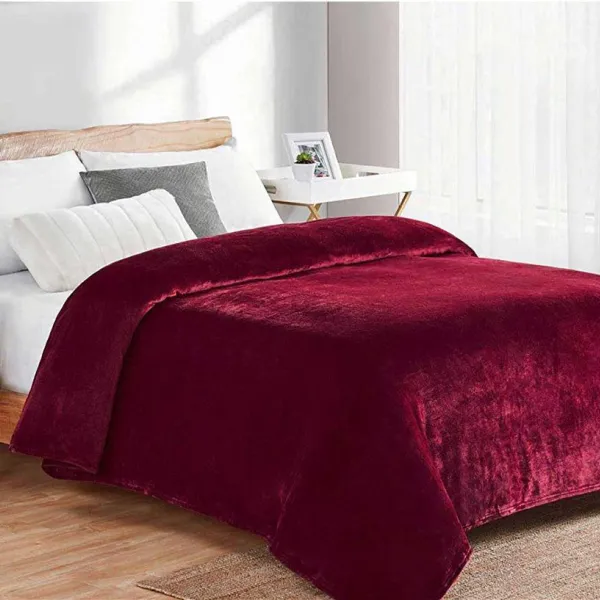 ΚΟΥΒΕΡΤΑ CORAL FLEECE Polyester 220X240 Μονόχρωμη 04 Bordeaux
