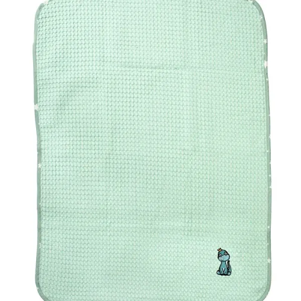 Κουβέρτα Πικέ Με Κέντημα bebe Dinosaur 182 100X160 Mint 100% Cotton