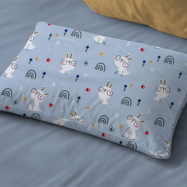 Μαξιλαροθήκη Εμπριμέ kids Rabbit Garden 584 50X70 Sky Blue 100% Cotton
