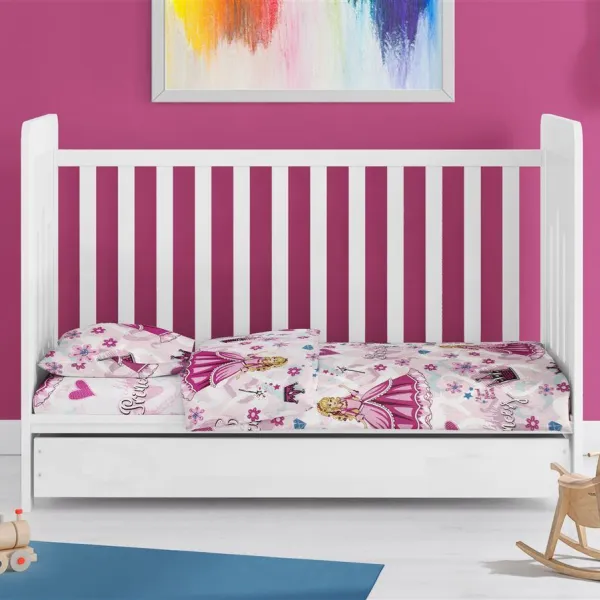 ΚΑΤΩΣΕΝΤΟΝΟ ΜΕ ΛΑΣΤΙΧΟ bebe Princess 390 0,70X1,40X0,15 Pink 70/30 Cott/Pol